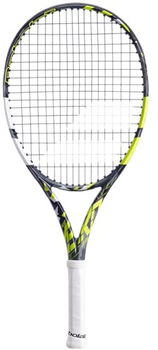 Babolat - Tennisschläger Modell Pure Aero Junior 25 Gen8, Größe 635 mm, Farbe Grau Gelb Weiß, Griff 000, Entwickelt für Wettkampfspieler, Optimiert für Power und Spin