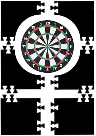 Generisch Dartboard-Schutz – 6-teiliger Wandschutz, EVA, Schwarz, Rund, 104 x 104 cm, Dartscheiben-Schutz x1