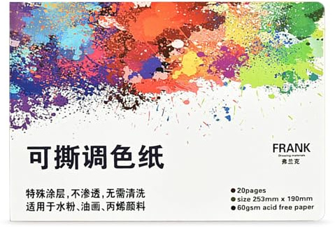 CALLYSONIC Paleta arrancable de papel, paleta de mezcla de pinturas acrílicas, paleta de pintura para bloc de pintura, paleta húmeda, paleta húmeda, almohadillas para paletas para pintura de acuarela,