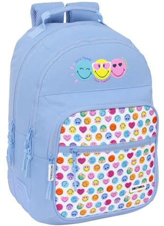 SMILEY WORLD JOYFUL - Mochila Doble Adaptable Carro, Tejido Reciclable, Ideal para Niños de Diferentes Edades, Cómoda y Versátil, Calidad y Resistencia, 32x15x42 cm