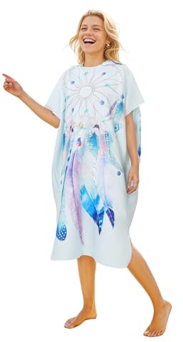 LOMTRATS Polaire Double Face avec Poches Cape de Surf à séchage Rapide Serviette de Change Peignoir à Capuche pour Femmes et Hommes Natation Plage Surf Plongée Bain à Domicile
