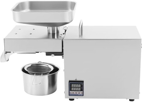 CHIMHOON Pressa olio elettrica, 610W in acciaio inox olio estrattore semi di sesamo, temperatura costante, pressa a caldo per spremere arachidi, semi di sesamo, colza (pressa olio di prima generazione