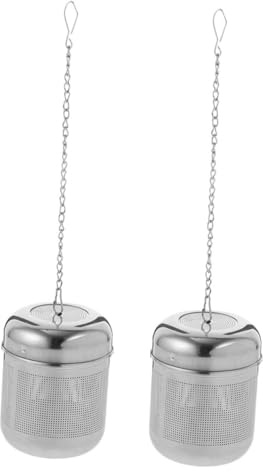 COLLBATH 2 piezas Colador de Especias Inoxidable con Cadena Infusor de Té y Filtro de Bolas para Cocinar de Resistente y Seguro para Uso Doméstico y Restaurante