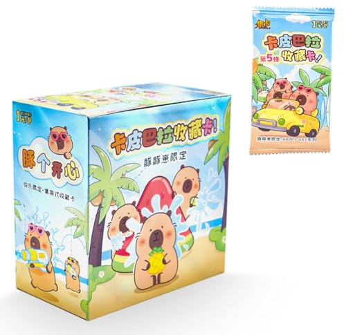 YskerrigToy Capybara Carte, Pacchetto di Carta Collezionabili Anime Cartoncino Booster Box Cartoon Game Trading Cards, Collezionabili Giochi Anime Cards Game per Bambini 90pcs