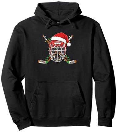 Casque de Hockey sur Glace de Noël pour Hommes, garçons, Enfants, Adolescents Sweat à Capuche