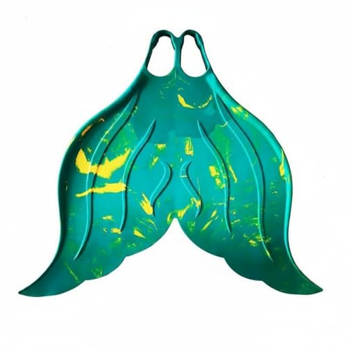 KESOTO Monofin de Natación Ejercicios Aletas Sirena Flexible Silicona Caucho Maniobrabilidad Adecuada para Entrenamientos Acuáticos Fotografías Diversión , Azul Océano , 36-37 Yardas