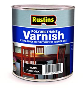 RUSTINS POSD250 Polyurethane Varnish, Dark Oak Satin, 250 ml
