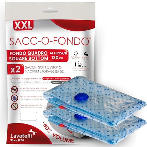Set de 2 bolsas vacio ropa y bolsas vacio edredones, protección contra humedad, polillas y polvo, ahorro de espacio de hasta el 70%, doble cierre hermético con control visual, medida XXL, 100x120x45cm