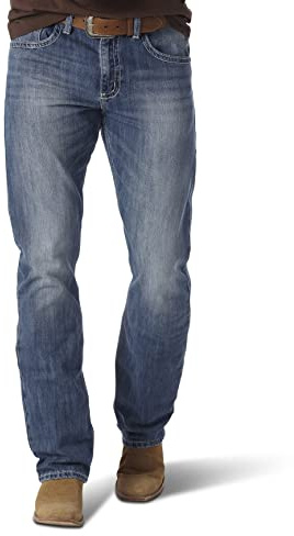 Wrangler Mens 20x No. 42 Vintage Boot Cut Jeans, Light Blue, 34W x 36L US