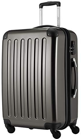 HAUPTSTADTKOFFER Alex - Mittelgroßer Hartschalenkoffer, 4 Rollen, Koffer, Trolley, Rollkoffer, Reisekoffer, Volumenerweiterung, 65 cm, 74 Liter, Graphit