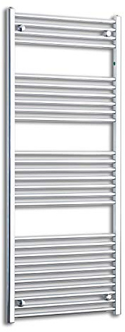 Companyblue 500mm wide x 1600mm high Prefilled Electric Heated Towel Rail Radiator Flat Chrome Bathroom Warmer