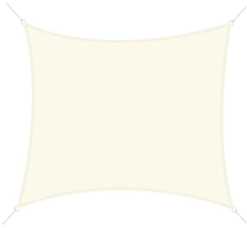 Outsunny Toldo Vela de Sombra Cuadrado 3x3 m Toldo de Terraza de Poliéster con Anillo de Acero Inoxidable y Cuerdas para Jardín Patio Crema