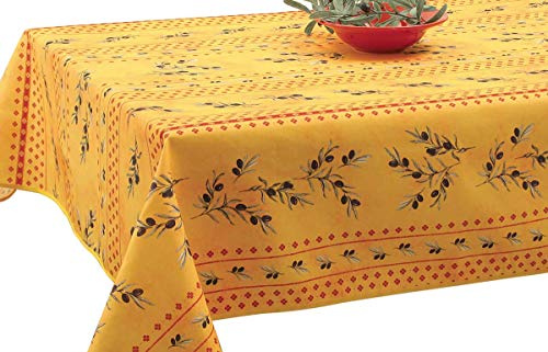 Nappe Anti-Taches Olivette Jaune - Taille : Rectangle 150x200 cm