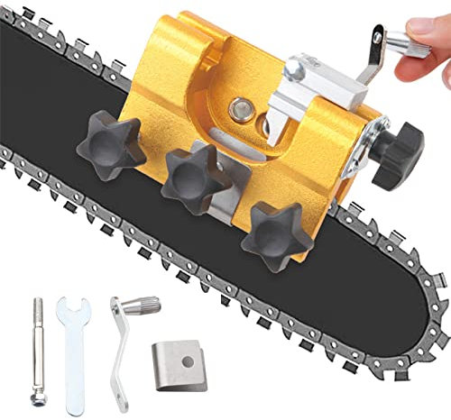 Kettensägenschärfer, Tragbar Sägekettenschärfgerät, Handkurbeln Kettensäge Schärfgerät, Sägeketten Zahnschärfer, Kettenschärfgerät, für alle Arten von Kettensägen und Elektrische Kettensägen