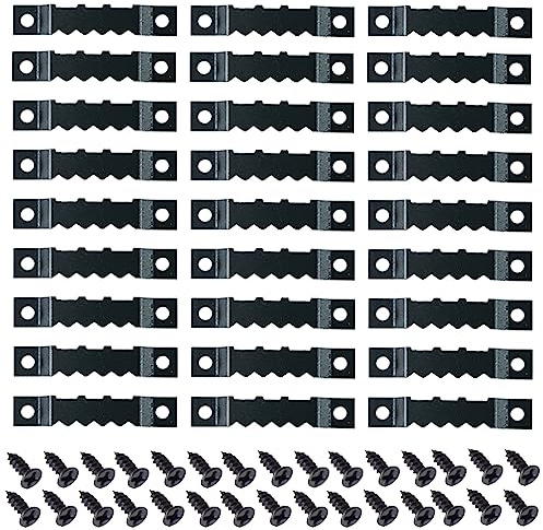 Yosawa 100 Pcs Sawtooth Picture Hangers Decor Picture Frames Hangers with Screws for Hanging Photos Clock Paintings Artwork Picture Frame Hook（Black/C）