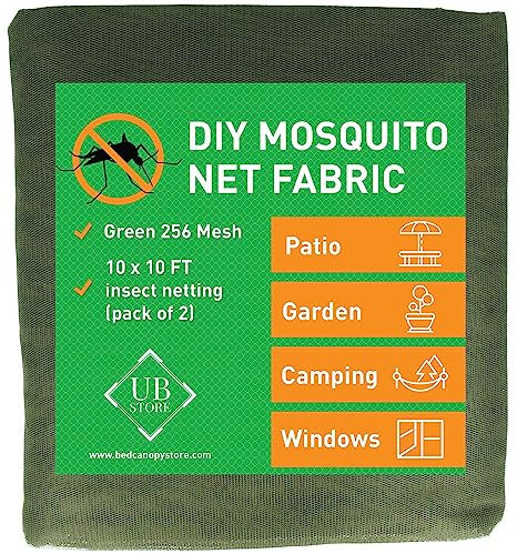 Filet moustiquaire Verte 3x3 mètres | Filet d'insecte pour Couverture de Jardin, terrasse, extérieur et fenêtre | Filet de Protection Contre Les Insectes à Maillage Fin |