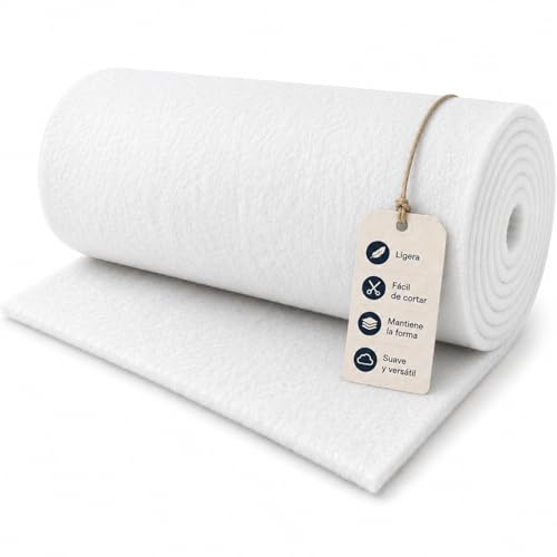 JPstraps - Vadderad vadd i meter (160 cm bred, 50 gr/m2 100 % polyester mikrofibernappa för klädsel, kläder, kuddar och täcken (vit 50 gr/m2, 300 cm x 160 cm)