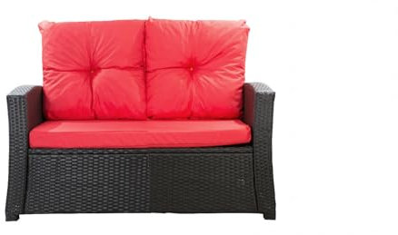 Sitzkissen für 2- oder 3-sitzer, Bankkissen für Innenbank, Außenkissen, Gartenschaukelkissen, Gartenschaukelkissen, Rattanmöbel, Sitzkissen Gartensofa (112_x_52_50cm, Rot)