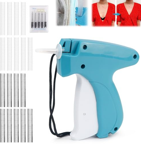ELNLE Stitchy Quick Clothing Fixer Micro Stitchy Pistole Gun, Schnelles Fixiergerät für Kleidung, Mini-Stichsäumpistole, Schnelles Kleidungsfixiergerät mit 5 Nadeln 1000 Plastiknadel