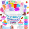 Thedttoy Clear Slime Enfant Kit, DIY Slime pour Enfants avec 26 Add-Ins,500 ML Kit Slime Fluffy, Creatif Bricolage Enfant 6 an, Parfait Cadeau pour Fête d'enfants, Anniversaire,Pâques, Nouvel an
