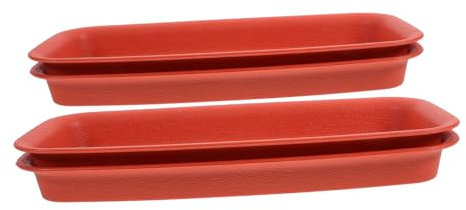 Toddmomy Soucoupes pour Pots Et Rectangulaires pour Plantes en Pot Intérieur Et Extérieur Lot De 4 Pièces 200/310 Mm en Plastique Rouge Récupération d'eau Anti-Fuite