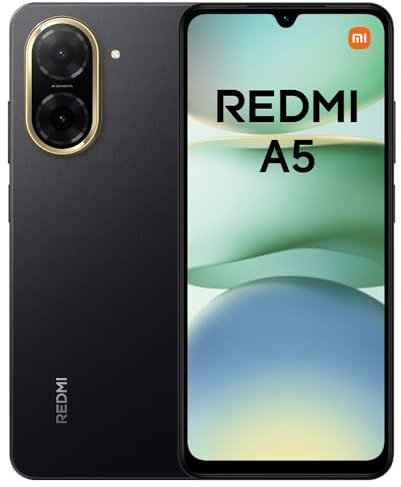 Xiaomi Redmi A5 Smartphone – 3GB+64GB, 6.52 HD+ Display, 5000mAh Battery, Android 13 Go Edition, Dual SIM – Black