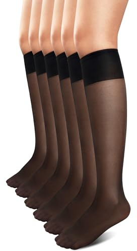 Loiluliy 6 Paar Mi Bas Femme 15 DEN Chaussettes Femme Haute Élasticité Transparent Nylon Peau Confortable Et Agréable À Porter