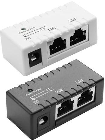 YACSEJAO - Adaptadores PoE inyector/divisor combinador 5V-48V DC 96W Ethernet 10/100Mbps compacto para cámaras de seguridad y sistemas solares