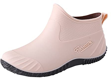 Scarpe da Giardino Impermeabili da Donna, Stivali da Pioggia Senza Lacci, Stivali di Gomma a Taglio Basso, Stivali di Gomma Impermeabili con Suola Antiscivolo, Scarpe Leggere da Giardinaggio