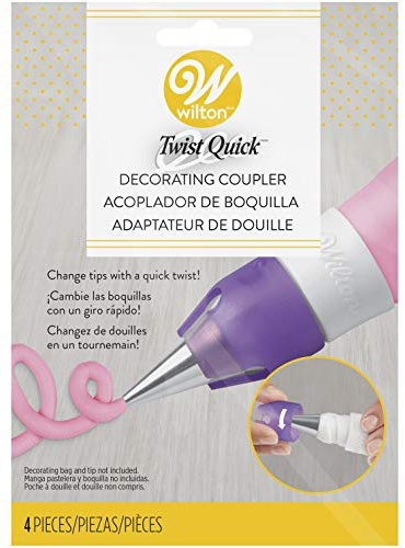 Wilton Große Adapter für Spritztüllen und Spritzbeutel, Innovatives Adapter Spritztüllen Backset für Tüllenwechsels, Torten Dekoration, Twist Quick Coupler Set, Violett