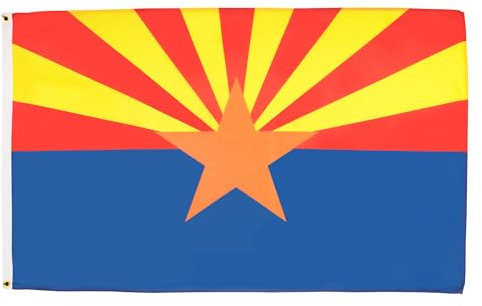 AZ FLAG - Drapeau Arizona - 150x90 cm - Polyester léger - Drapeau Etat Américain - Usa - Etats-Unis Avec Oeillets Métalliques Intégrés - 80g