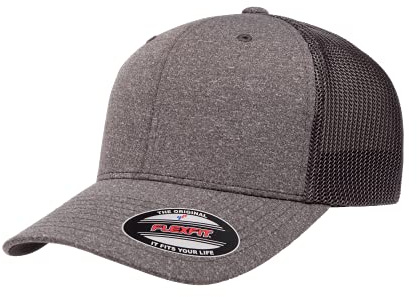 Flexfit Men's 110 Mesh Trucker Hat, Dark Heather/Charcoal, One Size