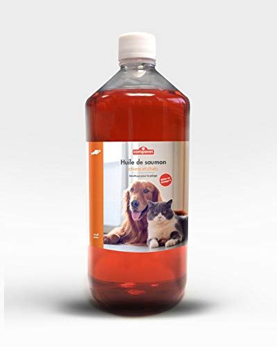 Salmon Oil for Dogs and Cats - Skin Beauty and Coat Shine - 250 ml or 1 Litre or 5 Litres - Made in France (1 Litre)