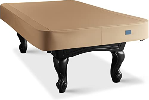 BEARCOVER Funda de billar de cuero sintético resistente, impermeable y resistente al desgarro para mesa de billar de 7/8/9 pies (10 colores disponibles) (9 pies/marrón trigo)