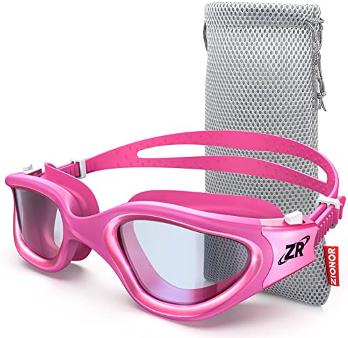 ZIONOR Occhiali da nuoto polarizzati per uomini e donne, G1-ULTRA occhiali da nuoto con lente specchiata/fumé UV-protezione anti nebbia cinturino regolabile comfort occhiali da nuoto professionali per