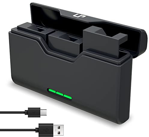 LP Battery Charger for GoPro Hero 11/10/9/8/7/6/5 3 Channel Charger with Type-C Cord for GoPro Battery, SD Card Storage Fully Compatible with Original Go Pro Battery Black