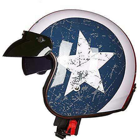 Classic Retro-Jethelm I Vintage Motorradhelm I Jethelm Mit Visier I Roller Helme Für Damen & Herren I Stoßfester Motorradhelm I ECE Zertifiziert