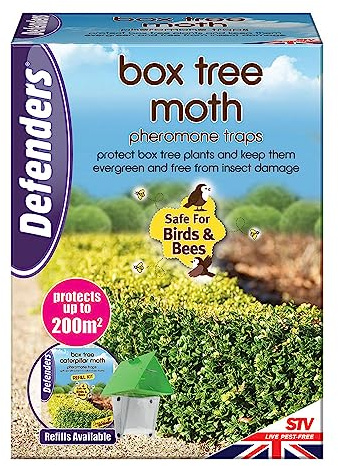 Defenders Box Tree Moth Pheromone Trap – Refillable and Re-usable Protect Box Tree Plants and Keep them Evergreen and Free from Insect Damage
