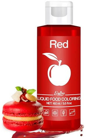 Lebensmittelfarbe - 160ml Flüssige Lebensmittel Farben für Kuchen, Backen, Kekse, Macaron - Zuckerfrei Konzentrierte Farbe Food Coloring für Tortendeko, Getränken, Osterei, DIY Slime (Rot)