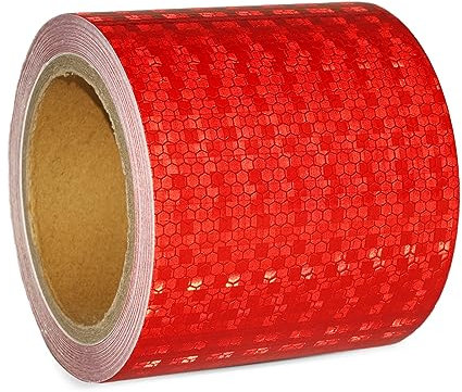 XFXIA Reflektierendes Klebeband Rot 10m x 15cm Wasserdicht Reflektorband Selbstklebend Warnklebeband Sicherheitsband-Conspicuous Warning Tape für Fahrzeuge,Autos,Anhänger,Boote