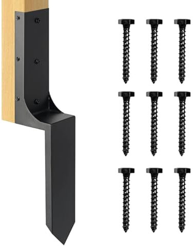 Estacas de reparación de poste de cerca, estabilizador de poste de cerca,Soporte de poste de valla de madera con estaca de jardín - Estacas metálicas resistentes, kit de reparación de postes d