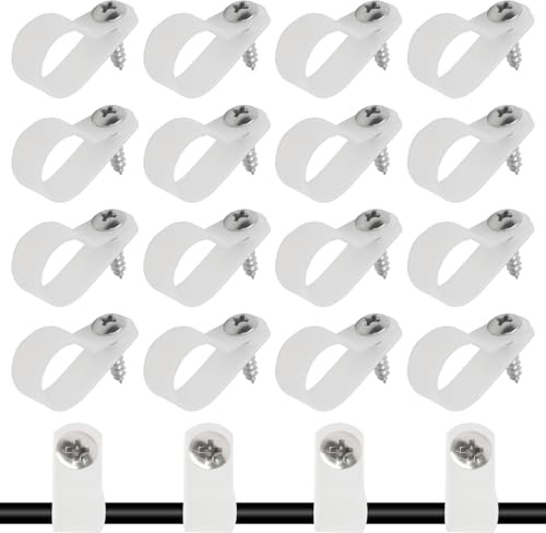 50 Pcs 5/8 Inch White Nylon Cable Clip Wire Clamp