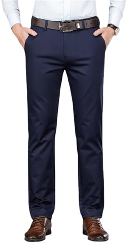 MEIION roneriy Pantalon Classique à Haute élasticité pour Hommes Pantalon Stretch à Jambe Droite pour Hommes Respirant, léger et Confortable, idéal pour Le Bureau et Les Loisirs