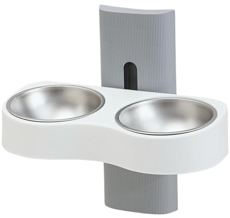 Ciotole per cani – ciotole per gatti da parete | ciotole doppie regolabili in altezza | doppia per alimenti per animali domestici | ciotole per animali domestici – ciotole multiuso – per