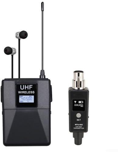 UHF In-Ear Monitor System, 20-20kHzStereo/Mono Wireless in Ear Monitor System for Band Rehearsal, Live Performance and Guitar