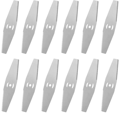 12 Pcs Lames de Rechange pour Coupe Bordure Sans Fil/Débroussailleuse Accessoire Acier Lames de Tondeuse Électrique Lame de Rechange en Métal Pour Coupe-Herbe Garniture De Jardins Fermes