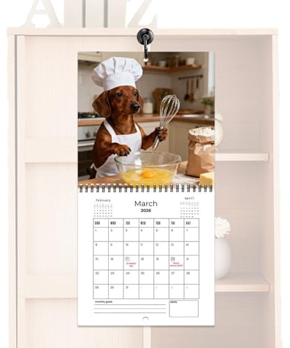 Calendario de pared 2026, planificador de planificación de perros, calendario de pared 2026, para citas, vacaciones, dormitorio, sala de reuniones, cocina, escritorio, apartamento