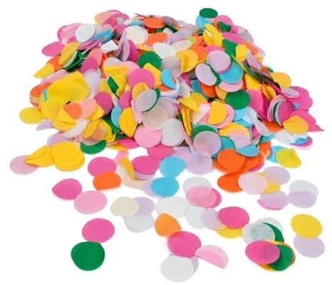 12000 Pcs Biodegradable Confetti, 2.5cm Round Wedding Confetti | Multi-Color Paper Confetti for Table Decor, Birthday, Celebration, Anniversary (100g)
