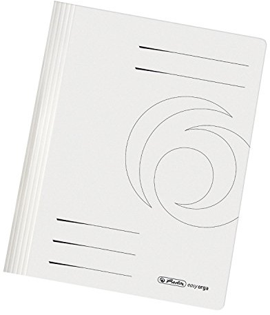 Herlitz 10902450 – Carpetas rápidas (A4, grapado comercial y de agencia, cartón de manila, 25 unidades), color blanco, color Weiß
