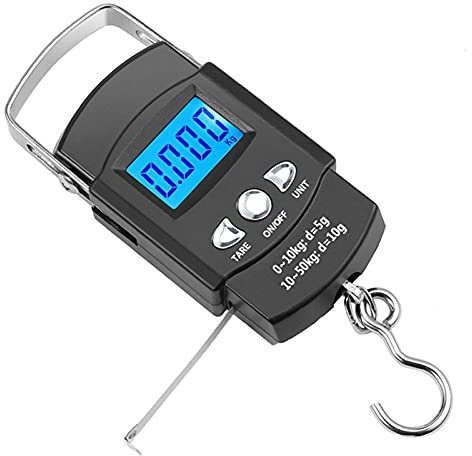 Doorslay Taschenwaage Hintergrundbeleuchteter LCD-Bildschirm Waage Tragbare elektronische Waage Digitale Angelhaken-Waage Angelwaage